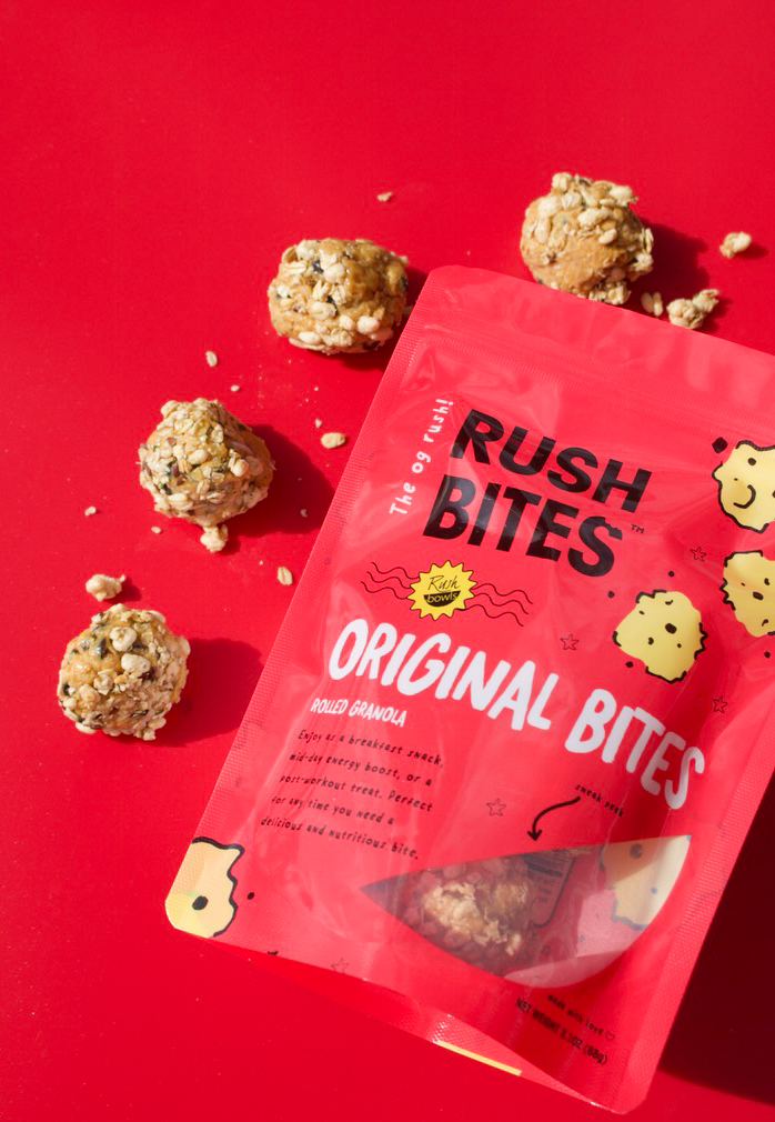 Rush Bowls crunchy bites with granola and more tasty ingredients. 